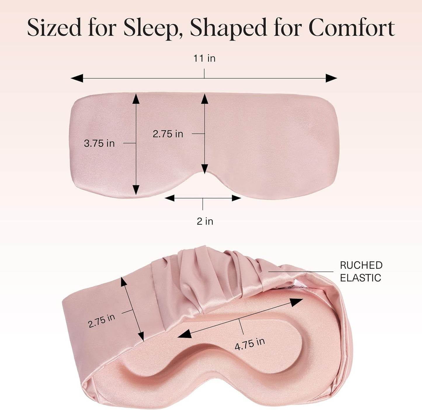 Kitsch Contour Pillow Eye Mask – Softer Than Silk Eye Masks for Sleep, Blindfold Sleep Masks for Women & Men, No Eye Pressure, Lightweight, Eye Care, Travel Essentials - Charcoal