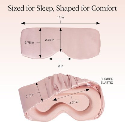 Kitsch Contour Pillow Eye Mask – Softer Than Silk Eye Masks for Sleep, Blindfold Sleep Masks for Women & Men, No Eye Pressure, Lightweight, Eye Care, Travel Essentials - Charcoal