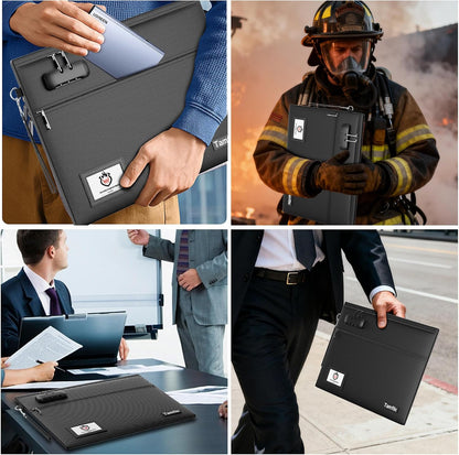 Tamfile Fireproof Document Bag with Lock,15x12 inch Heat Resistant Cash Bag