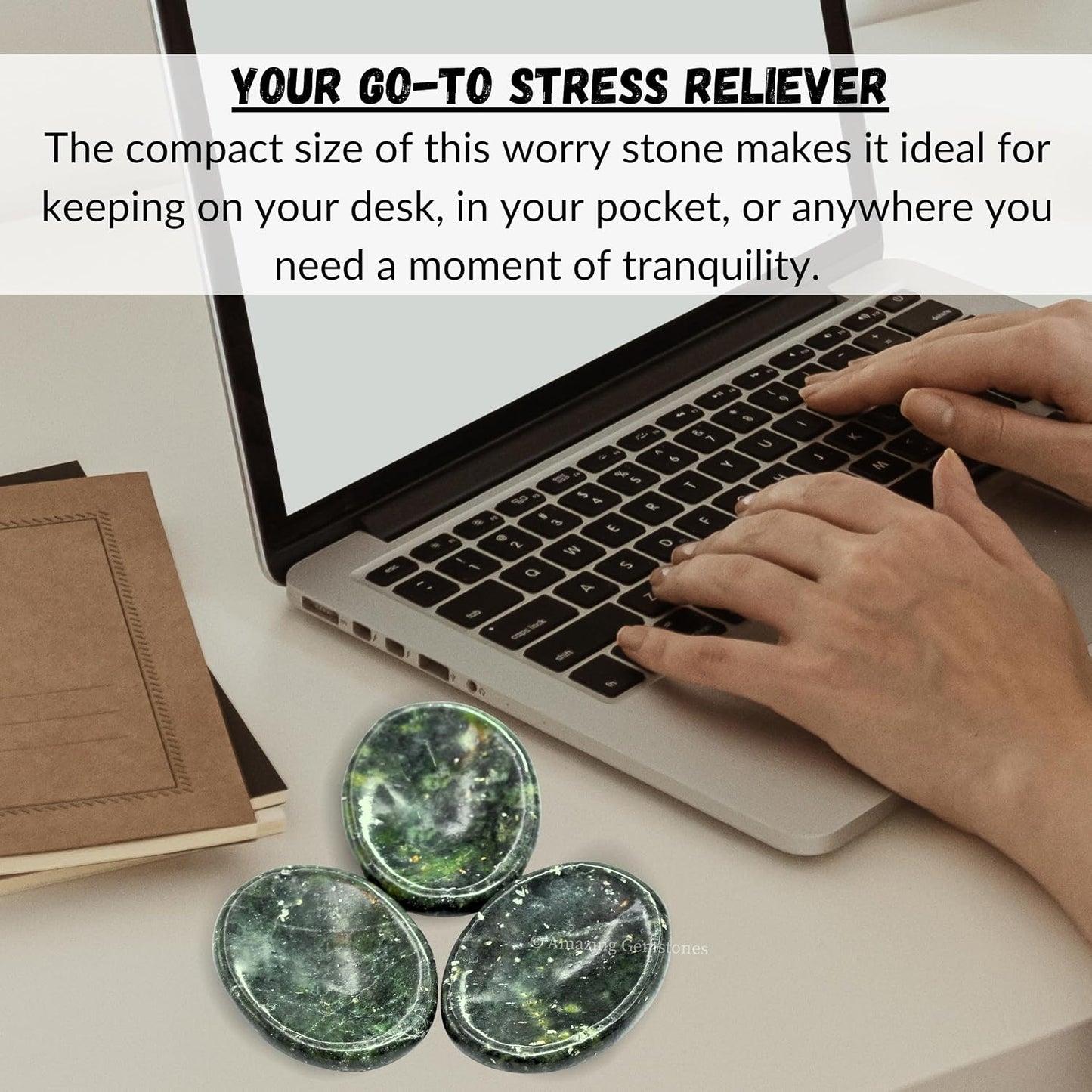 Amazing Gemstone Labradorite Thumb Worry Stone, Anxiety Stone, Healing Crystals - Piedra Crystal Fidget for Gift, Meditation, Calming, Relaxation, Stress Relief - Colors C