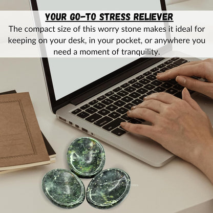 Amazing Gemstone Labradorite Thumb Worry Stone, Anxiety Stone, Healing Crystals - Piedra Crystal Fidget for Gift, Meditation, Calming, Relaxation, Stress Relief - Colors C