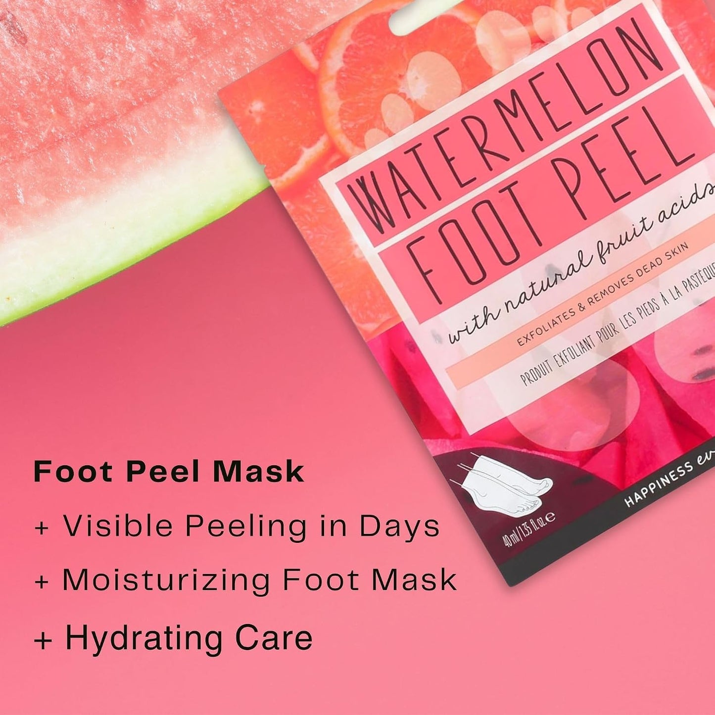 Oh K! Foot Peel Mask - Pomegranate - Foot Peeling Mask for Dry Feet and Cracked Heels - Feet Exfoliant with Pomegranate and Coconut Oil - 1 Pair