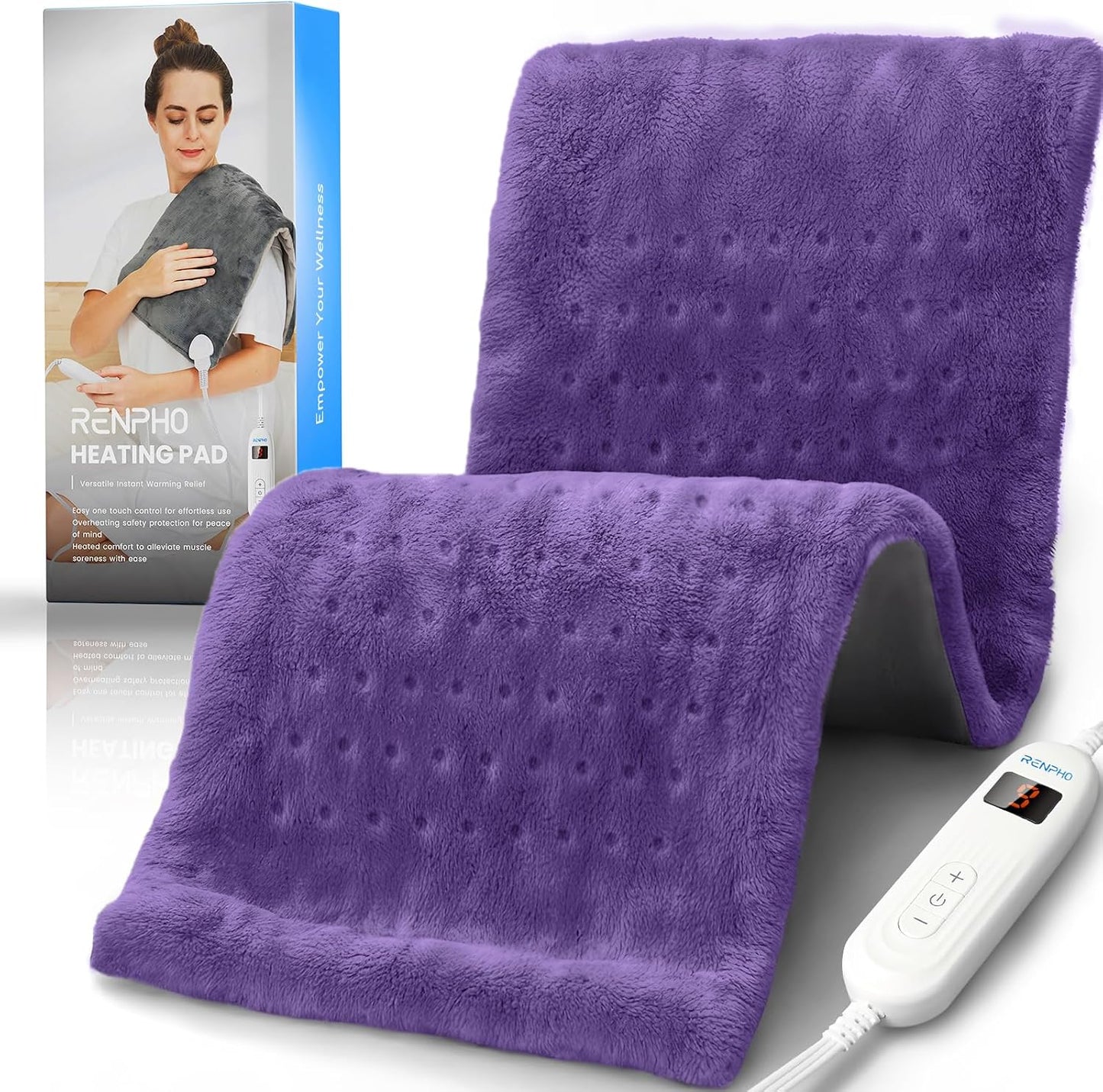RENPHO Electric Heating Pad for Back with 10 Heat Levels