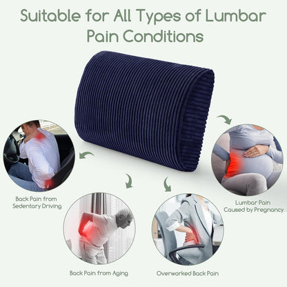 HIGOGOGO Lumbar Support Pillow for Recliner Chair/Accent Chair/Couch, Memory Foam Back Support Cushion for Elderly, Recliner Cushions for Back Rest, Pain Relief, Reading, Washable Cover, Dark Grey