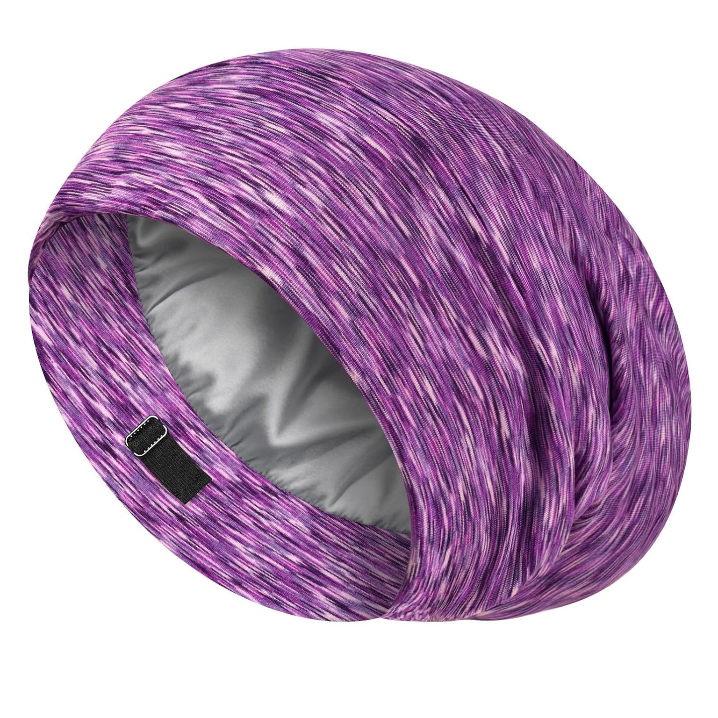 LULUSILK 100% Mulberry Silk Bonnet for Sleeping Women and Men, No More Frizzy Tangled Hair, Real Silk Sleep Cap for Curly Hair, Black, Pack of 1