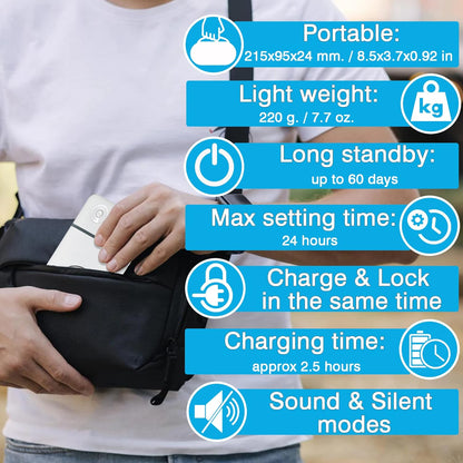 Cell Phone Lock Box with Timer for Self-Discipline, Portable Time Lock Box Suitable for iPhone and Android Smartphones, Phone Jail Box with Timer to Reduce Screen Time, Mindfulness Gift