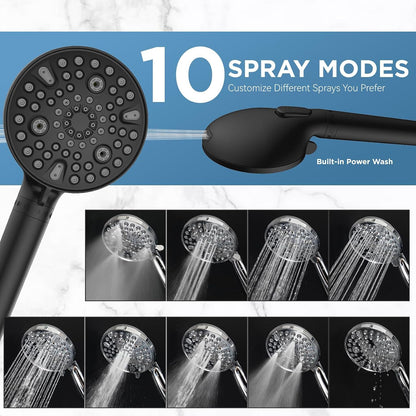 MakeFit Filtered Rain Shower Head with Handheld Combo High Pressure 12'' Rainfall Shower Heads & Hidden Detachable Wand Dual Showerhead Water Softener for Hard Water Easy Filter Replacement
