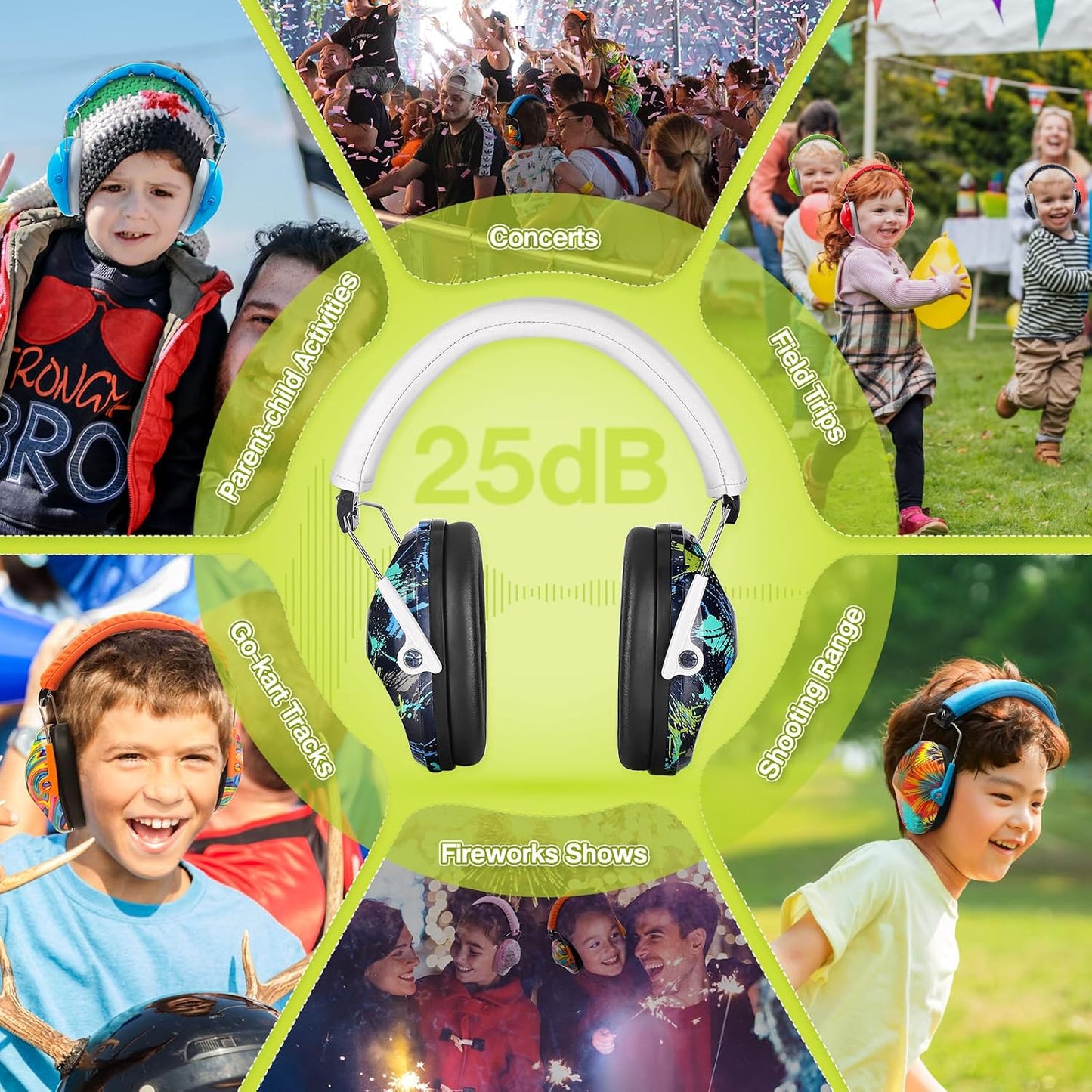 PROHEAR 032 Kids Ear Protection – Ear Muffs for Noise Reduction, 25NRR Noise Cancelling Headphones for Kids,Toddlers, Autism, Sensory Use, Hearing Protection – Orange