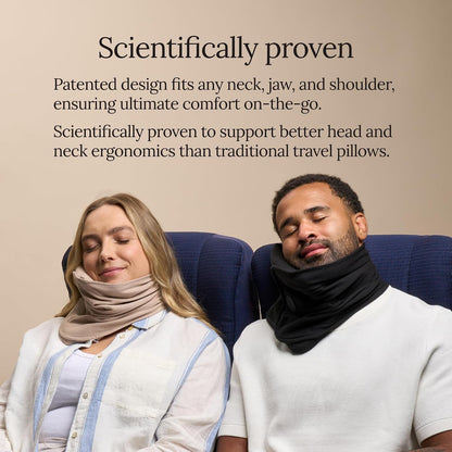 Trtl Travel Pillow Original 2.0 – Scientifically Proven Super Soft Travel Pillow with Premium Head & Neck Support – for Airplane Travel – Machine Washable – Lightweight & Compact – Sand Beige