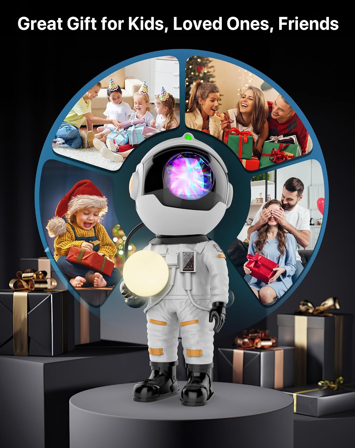 Rossetta Astronaut Galaxy Star Projector Night Light Projector for Kids | 29 Lighting Effects, Night Light Mode, Magnetic Head, Remote Control, Auto-Off Timer, Gifts for Kids, Adults, Party, Birthday