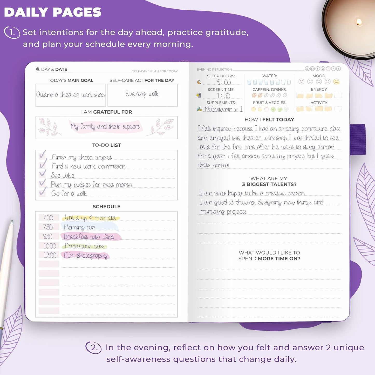 Clever Fox Self-Care Journal – Daily Reflection Notebook – Mental Health & Personal Development Planner, Meditation & Mood Log, A5 (Aquamarine)