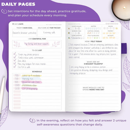 Clever Fox Self-Care Journal – Daily Reflection Notebook – Mental Health & Personal Development Planner, Meditation & Mood Log, A5 (Aquamarine)