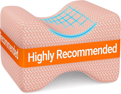 BlissTrends Memory Foam Knee Pillow, Knee Pillow for Side Sleepers, Leg Pillows for Sleeping Blood Circulation, Elevation Pillow for Spine Aligning, Sciatica, Back, Hip, Knee, Ankle Pain, Grey