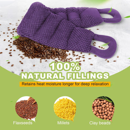 UNCN Long Wide Heating Pad for Neck and Shoulders Back 33x5.9 Microwavable Large Moist Heat Pack Warm Hot Compress Neck Wrap Weighted Bag Massage Reusable Herbal Nature Calming Portable 1.95Pounds