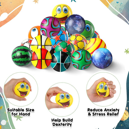 Shappy Mini Foam Balls Bulk 2.5 Inch for Party Favors, 204 Pcs, Stylish