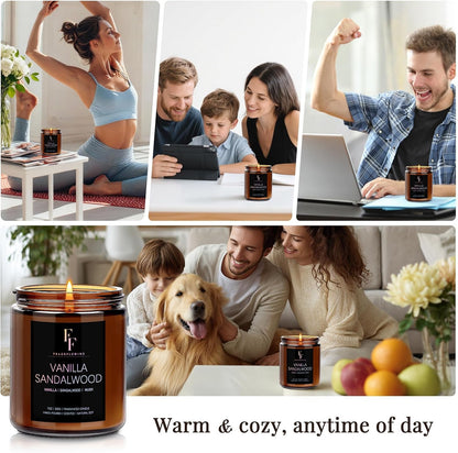 Scented Candles for Home Scented Aromatherapy Candles, 4 Pack 28 Oz Soy Wax Candle Gift Set Valentine's Day Gift for Women Men (Lavender/Vanilla//Sandalwood Rose/Moroccan Amber)
