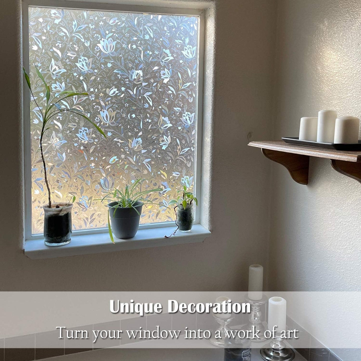 Bloss Blackout Window Film Privacy, 100% Sun Blocking Privacy Film for Glass, Removable Room Darkening Black Out Window Tint, Static Cling Frosted Glass Film (Black/Matte, 17.7" x 78.7")