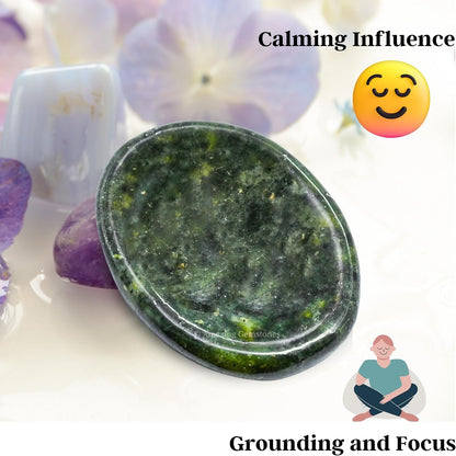 Amazing Gemstone Labradorite Thumb Worry Stone, Anxiety Stone, Healing Crystals - Piedra Crystal Fidget for Gift, Meditation, Calming, Relaxation, Stress Relief - Colors C