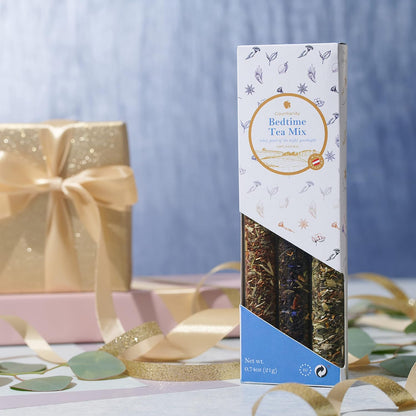Gourmanity Bedtime Tea Sampler Gift Set, 3 Calming Herbal Blends, 0.74 oz