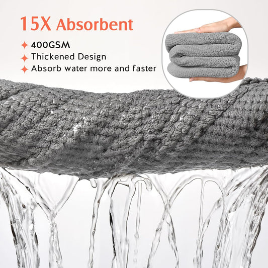 YFONG 2 Pack Microfiber Hair Towel Wrap for Women, Quick Dry Hair Turban