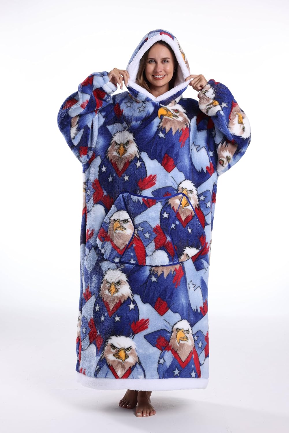 Capecage Blanket Hoodie, Long Hooded Blanket Sweatshirt as Birthday Gifts for Women Men, Long Wearable Blanket for Women Men.