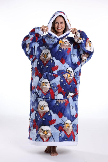 Capecage Blanket Hoodie, Long Hooded Blanket Sweatshirt as Birthday Gifts for Women Men, Long Wearable Blanket for Women Men.