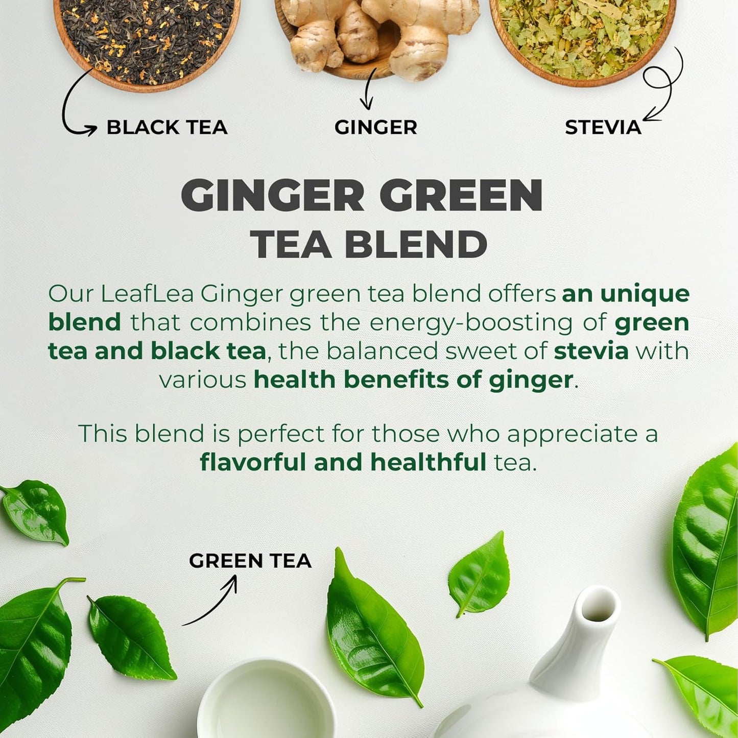 LeafLea Peppermint Tea Bags, Pure Single-Ingredient Mint Tea, 40 Count | Just Real Peppermint Leaves, Cool Refreshing Taste, Te De Menta, Caffeine-Free, Vegan, Individually Foil-Wrapped