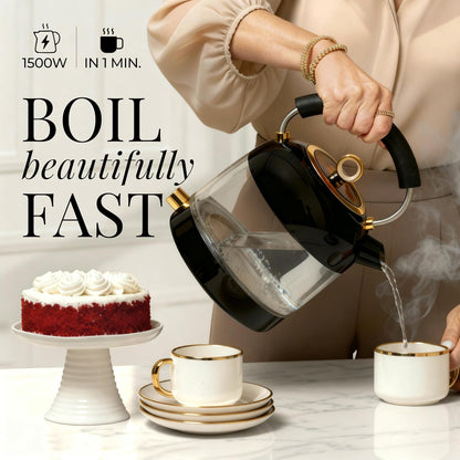 Styled Settings Stainless Steel Electric Kettle with Temperature Control