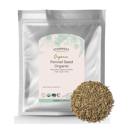 Starwest Botanicals Organic Fennel Seed, Baking, Non-GMO - Bulk 1 lb Bag