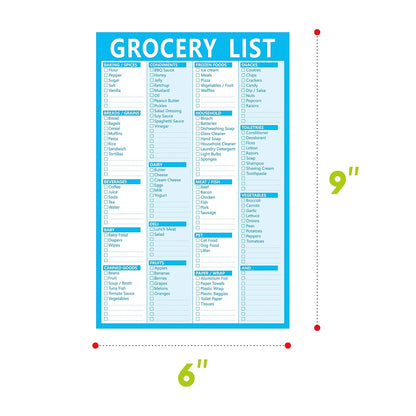 Hebayy 90 Pages Grocery Shopping Weekly Planner List Note Pad with Magnet Mountings (6" x 9")