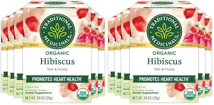 Traditional Medicinals - Organic Hibiscus Herbal Tea (6 Pack) - Supports Heart Health - 96 Tea Bags Total
