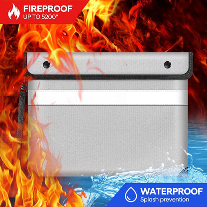 Fireproof Bag Dual Reflective Strips, Waterproof Zipper, 5200°F Heat