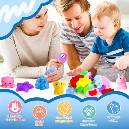 4 Pack Stress Cube, Slow Rising Ice Cube Stress Balls for Adults Kids, Sensory Fidget Toy for Anxiety Relief, Square Shape Squishy Balls for Classroom Prizes, Cube Squishy for Party Favors