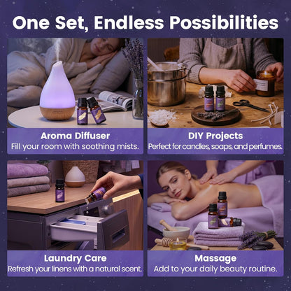 Auelife Men Essential Oils Set for Diffusers for Home, 6x10ml Scented Oil