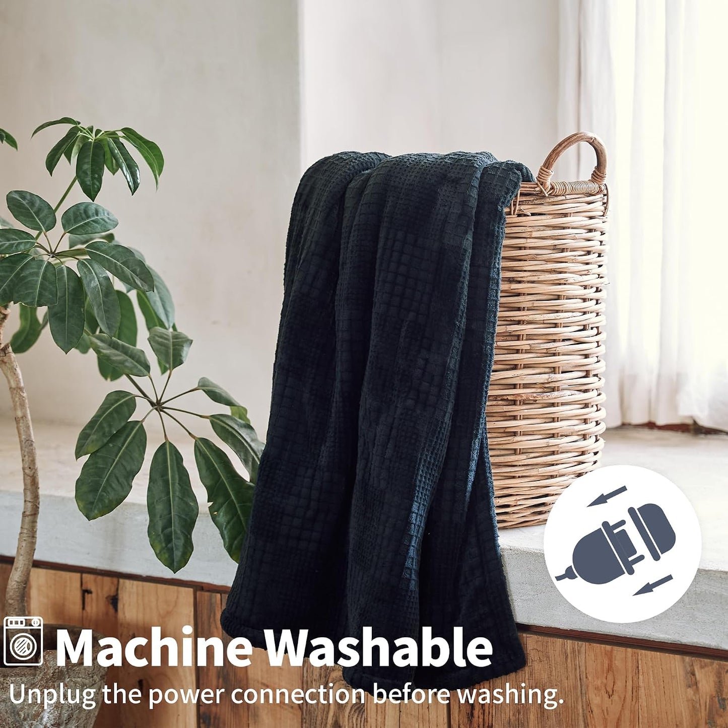 Texciting Heated Blanket Electric Blanket Throw 50''X60''-Heating Throw with 9 Heat Settings-2-10 Hours Auto Off,ETL Certified,Machine Washable (Green)