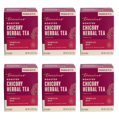 Teeccino Holiday Herbal Tea Sampler Assortment - Candy Cane, Gingerbread, Snickerdoodle - Caffeine-Free Holiday Dessert Teas with Prebiotic Chicory, 12 Tea Bags