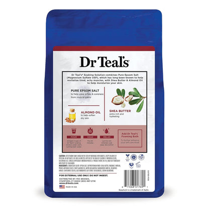 Dr Teal's Epsom Salt Magnesium Soak, Soften & Moisturize with Shea Butter & Almond Oil, 3 lbs