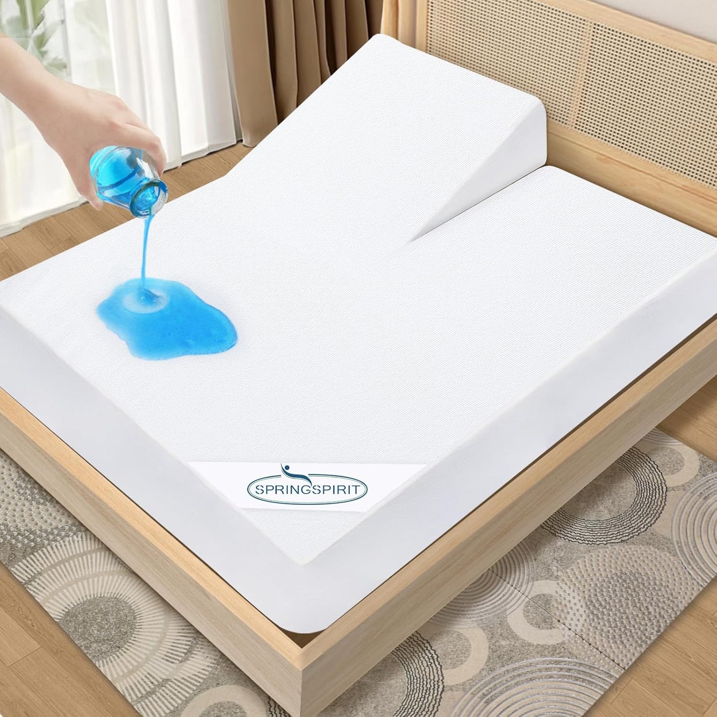 Queen Mattress Protector Waterproof Cover Absorbent Fitted Sheet up - 18'' Deep Pocket Mattress Cover Queen Size Bed Sheets, Terry Machine Wash Protection Mattress Protector