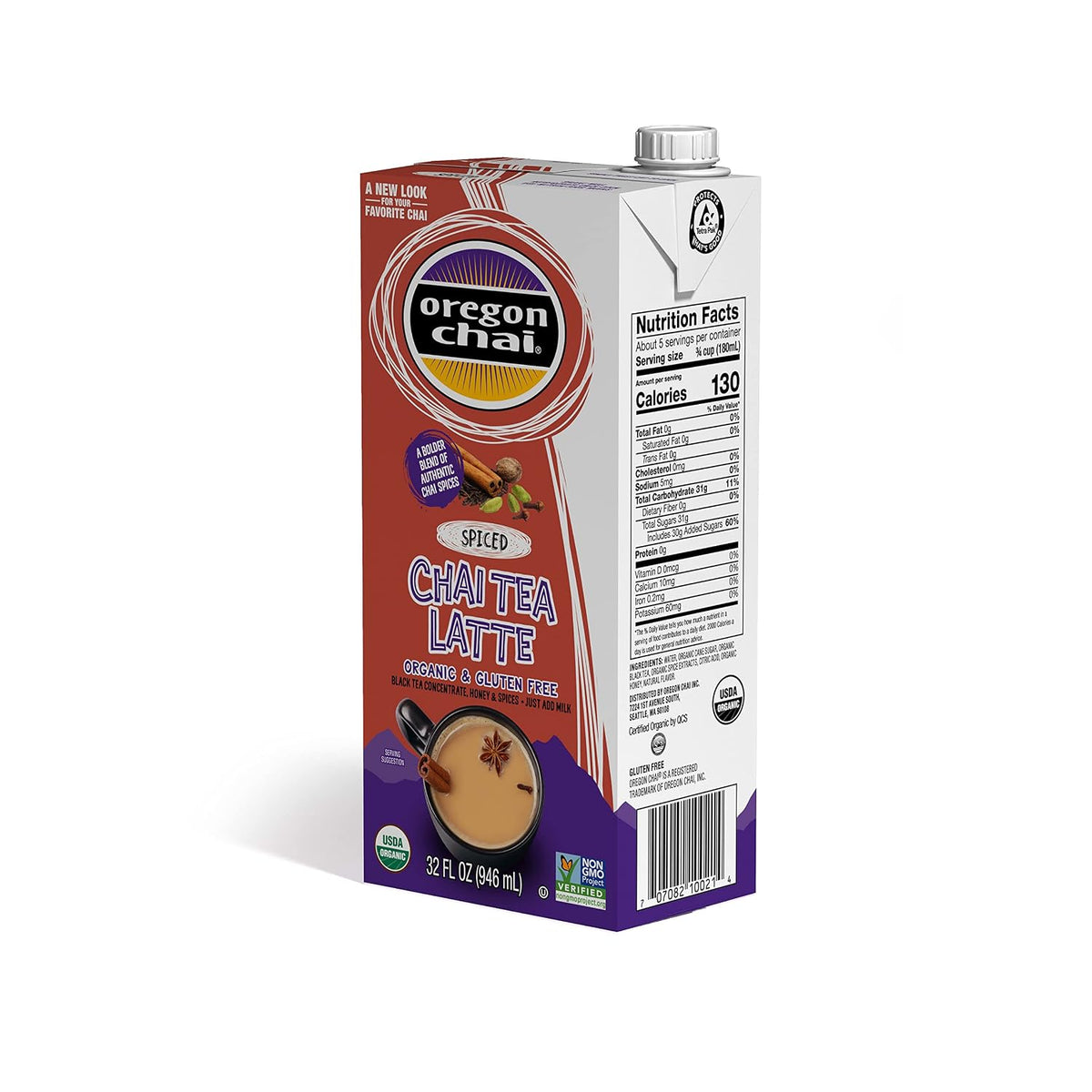 Oregon Chai Sugar Free Chai Concentrate, 32 Fluid Ounce (Pack of 6)
