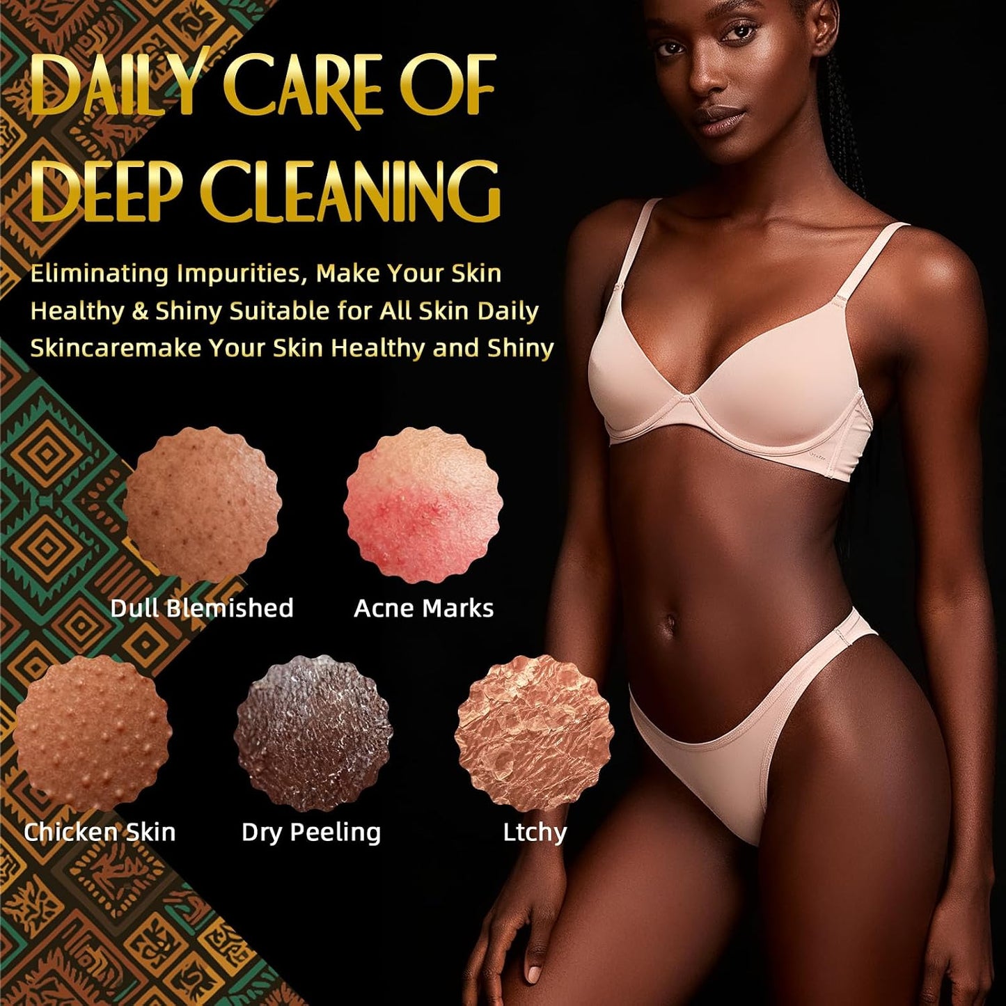 UJFQBH 3 Pieces African Bath Sponge African Net Long Net Bath Sponge Exfoliating Shower Body Scrubber Back Scrubber Skin Smoother,Great for Daily Use (Pink,Yellow,Purple)