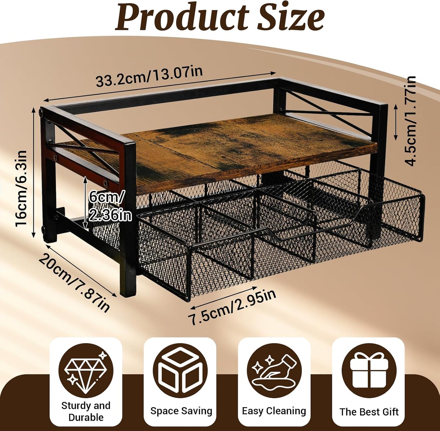 NANXITU Tea Holder Organizer,Wood Tea Box Organizer Storage Box
