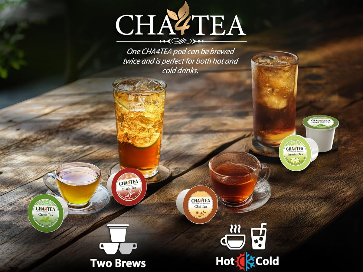 Cha4TEA 100-Count Variety Pack Tea Pod Compatible with Keurig K-Cup Brewers