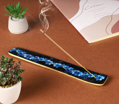 Bless-International Traditional-Handmade-Burner Wooden-Incense-Stick-Holder Ash-Catcher-Stand for-Aromatherapy-Meditation-Yoga (Incense Holder 10 inch(2 pcs))