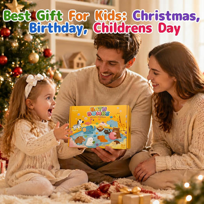 Bath Bombs for Kids with Surprise Toys Inside, 12 Pack Natural Bubble Bath Fizzy Gift Set for Girls Boys Organic,Kids Safe Halloween Birthday Christmas and Party Favor Stocking Stuffers
