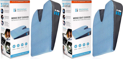 Premium Wedge Car Seat Cushion for Driving - Sciatica Seat Cushion for Car, Office, Home, Back Pain, Hip Support, Sciatica Pain Relief - Ergonomic Non-Slip Memory Foam Driving Pillow 17.5 x 15 x 3.5