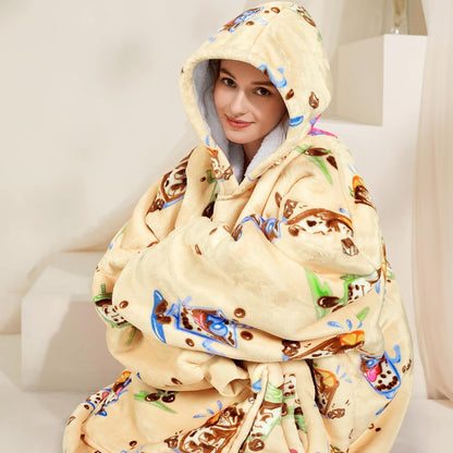Narecte Cozy Oversized Blanket Hoodie Wearable Blanket Adults Soft Hooded Blanket Hoodie Birthday Gifts for Women Christmas - Colors B