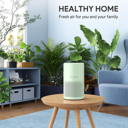 FULMINARE Air Purifiers for Home Bedroom H13 HEPA Air Purifier, 3 Speeds, Timer, 24dB, Small Mini Air Purifier with Night Light, Sage Green