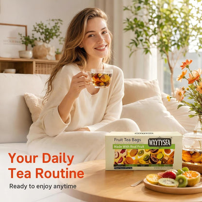 Fruit Tea Gift Box - 30 Indiv Wrapped Bags, Caffeine-Free, 1.35lbs