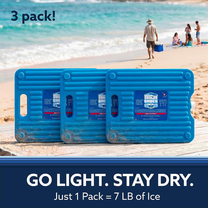 Cooler Shock Ice Packs - Reusable, Premium, Large Pack and Lunch Set for Long Term Use - Cools Faster Than Ice - Cooler Accessories