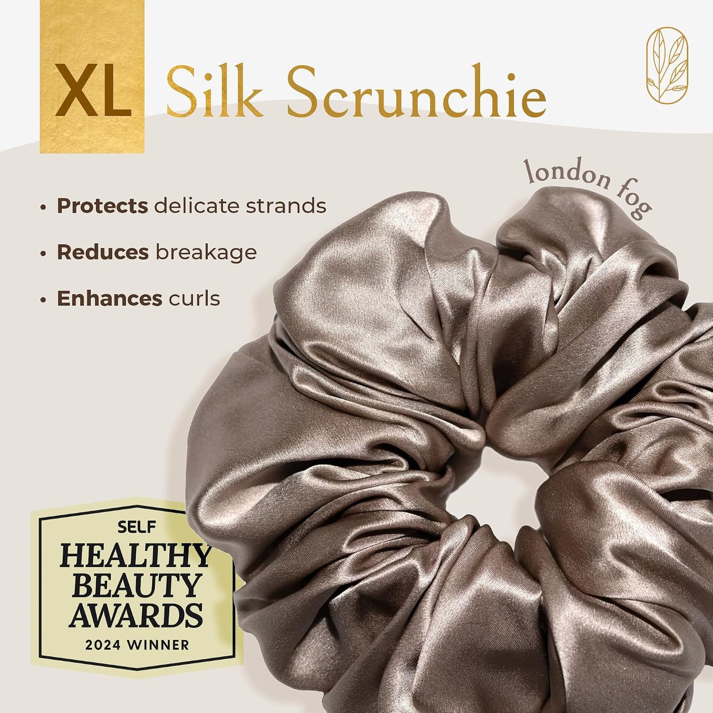 Silk Scrunchies for Women Ponytail Holders – Oversized Mulberry Silk Scrunchies – Extra Large No Damage Hair Ties for Curly, Thick, and Thin - Hair Accessories for Women – Black, XL By Curlfriend